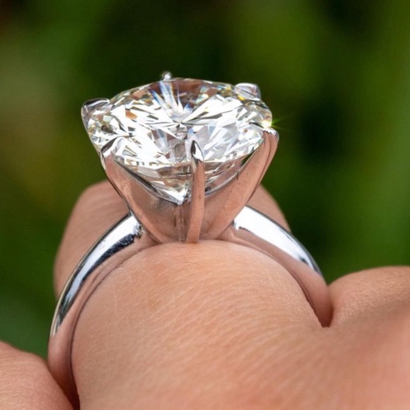 🔥5CT Certified Moissanite Diamond Round Cut Sparkling Wedding Ring Size 7 - Picture 4 of 17